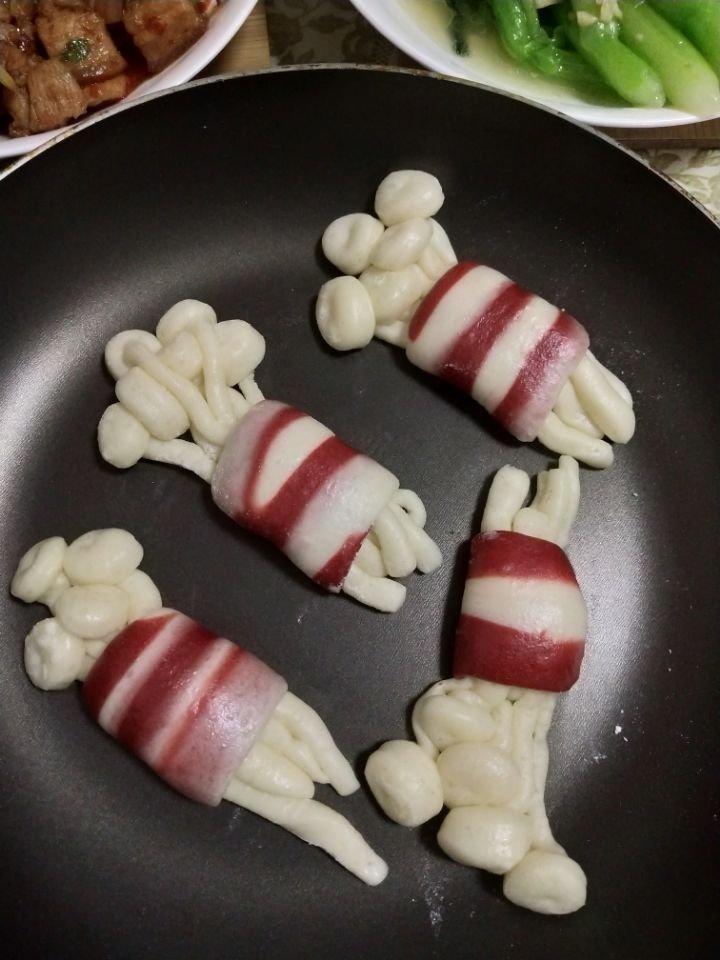金针菇培根卷馒头