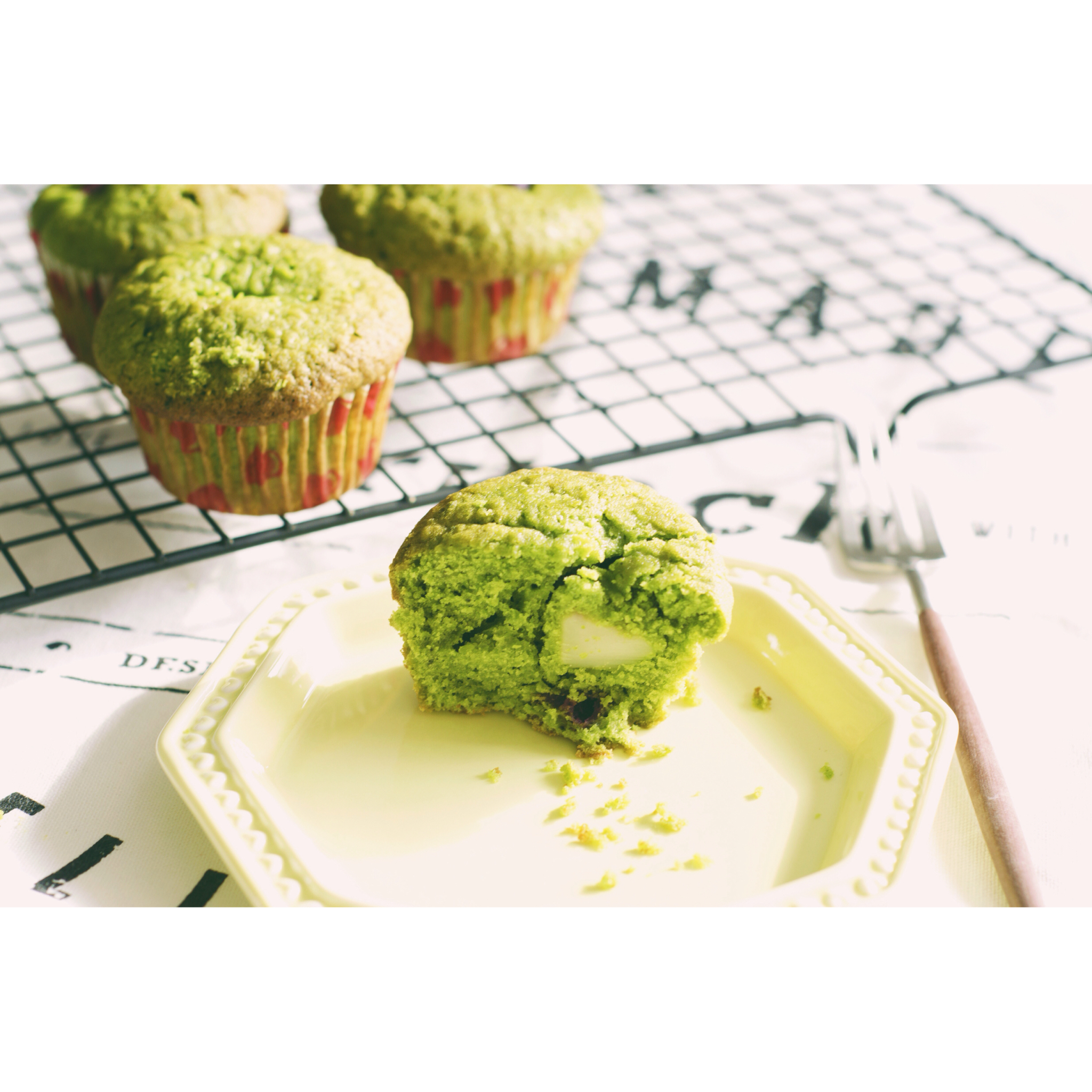 麻糬抹茶小红豆muffin