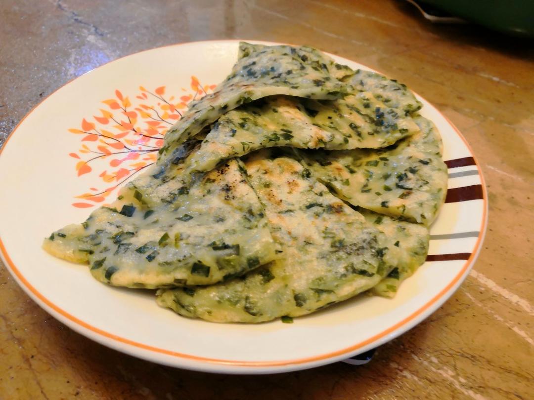 超简单！玉米面鸡蛋韭菜饼•无水少油•减脂友好
