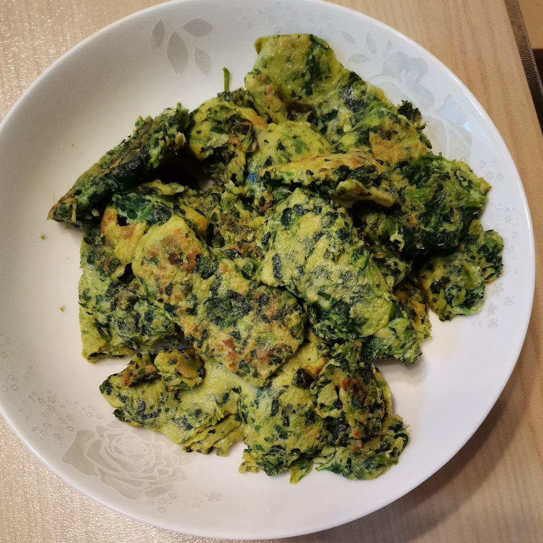 菠菜鸡蛋饼 超级简单               家常快手菜 早餐首选✌🏻