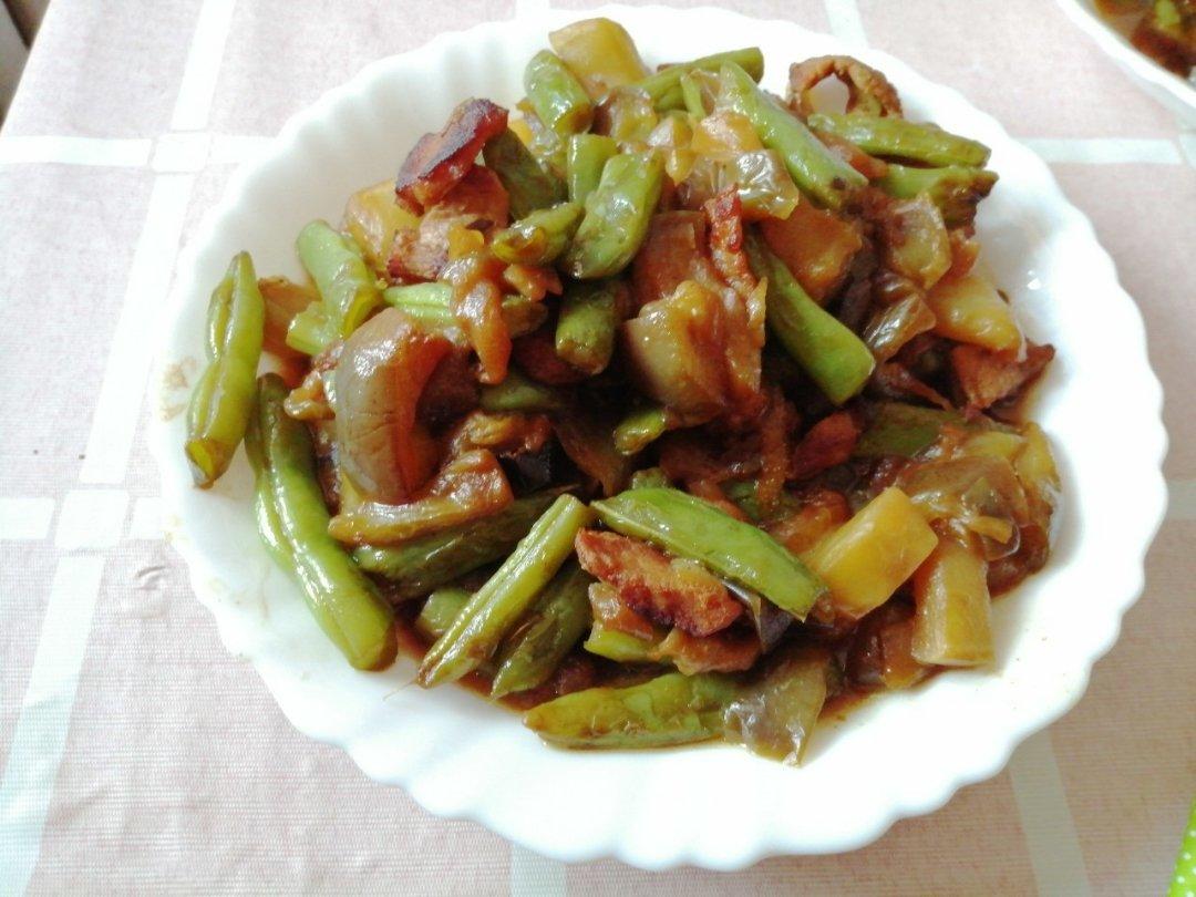 四季豆炒茄子