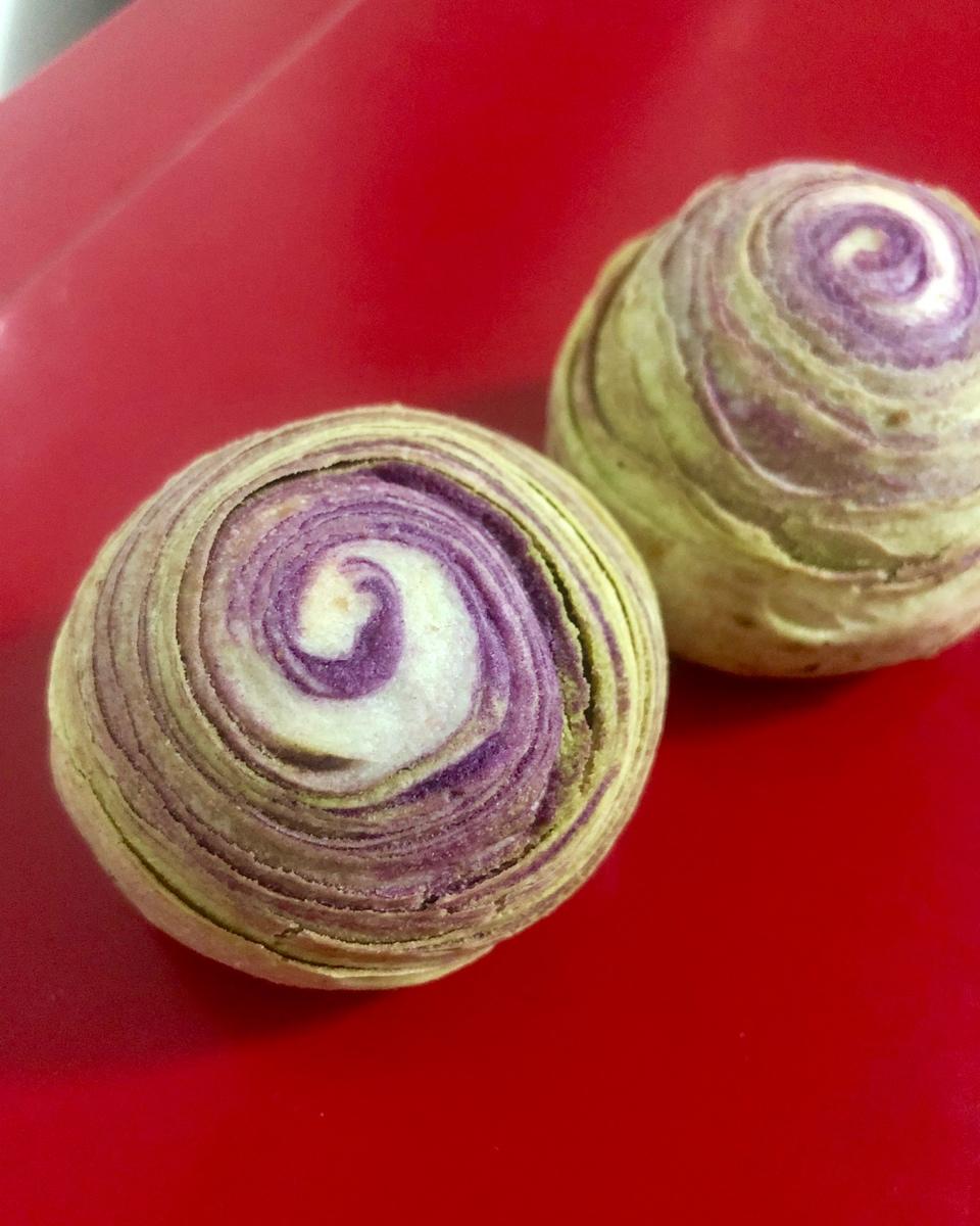 彩虹渐变蛋黄酥（无需揉出膜）