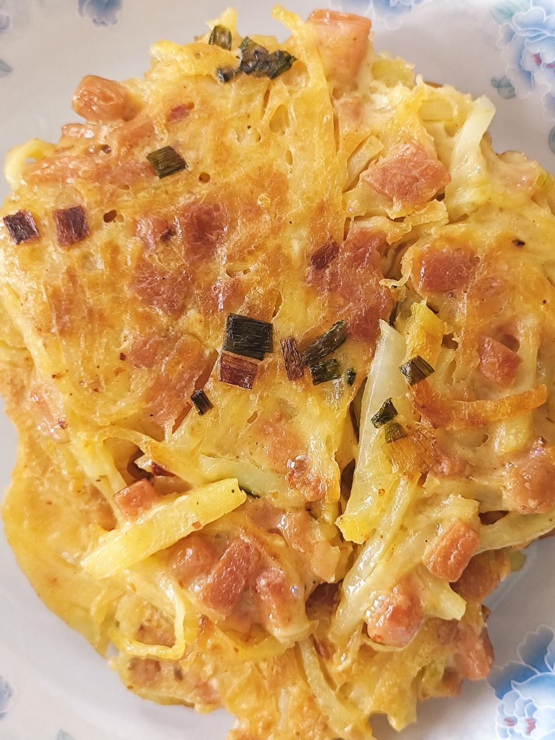 不用揉面❗️上桌就被抢光的土豆火腿饼，吃一次就爱上