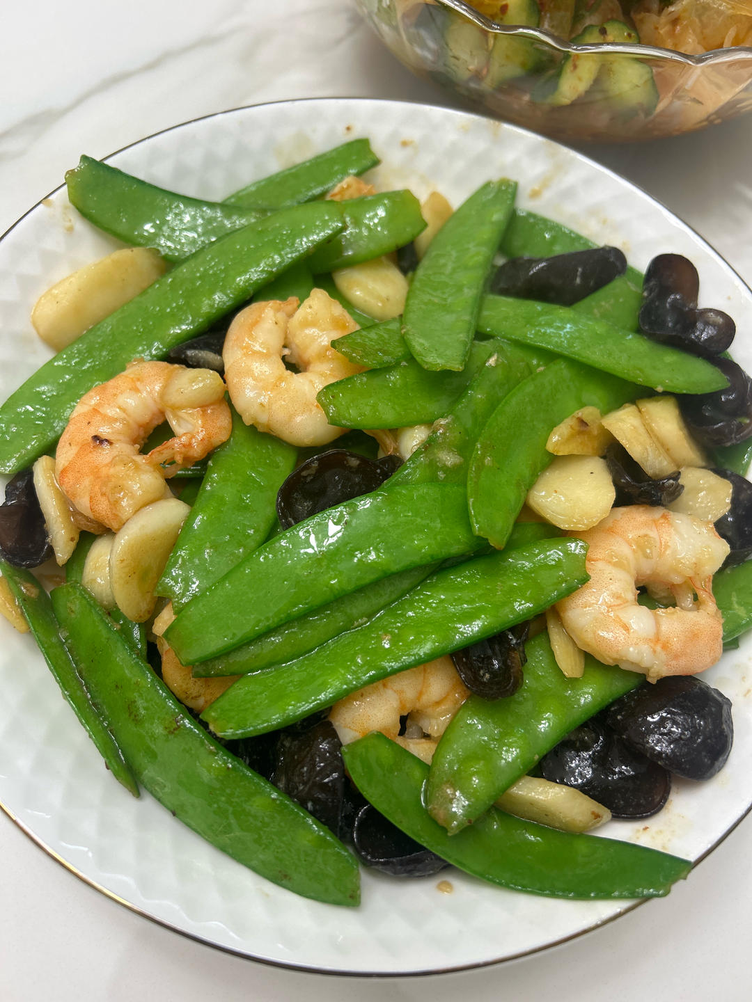 虾仁炒荷兰豆什锦