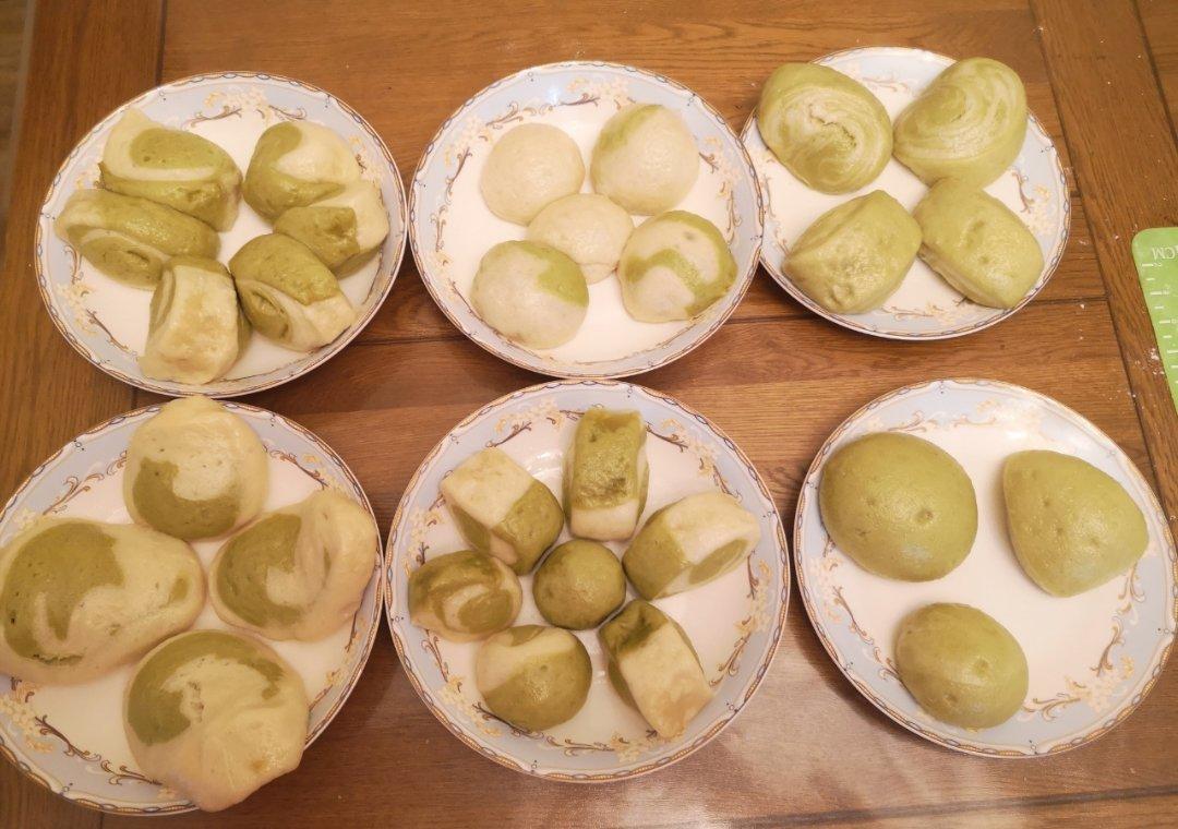 菠菜奶香双色馒头（一次发酵简易版）
