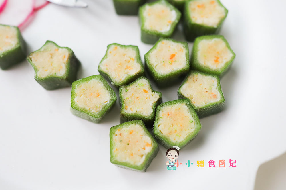 9个月以上辅食秋葵酿虾仁的做法