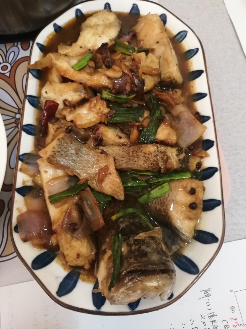 葱香焗鲈鱼