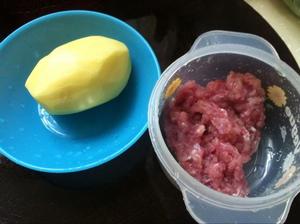 土豆泥肉末酿瓜花的做法 步骤2