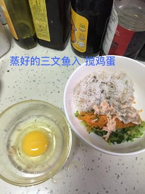 蔬菜三文鱼米饼的做法 步骤3