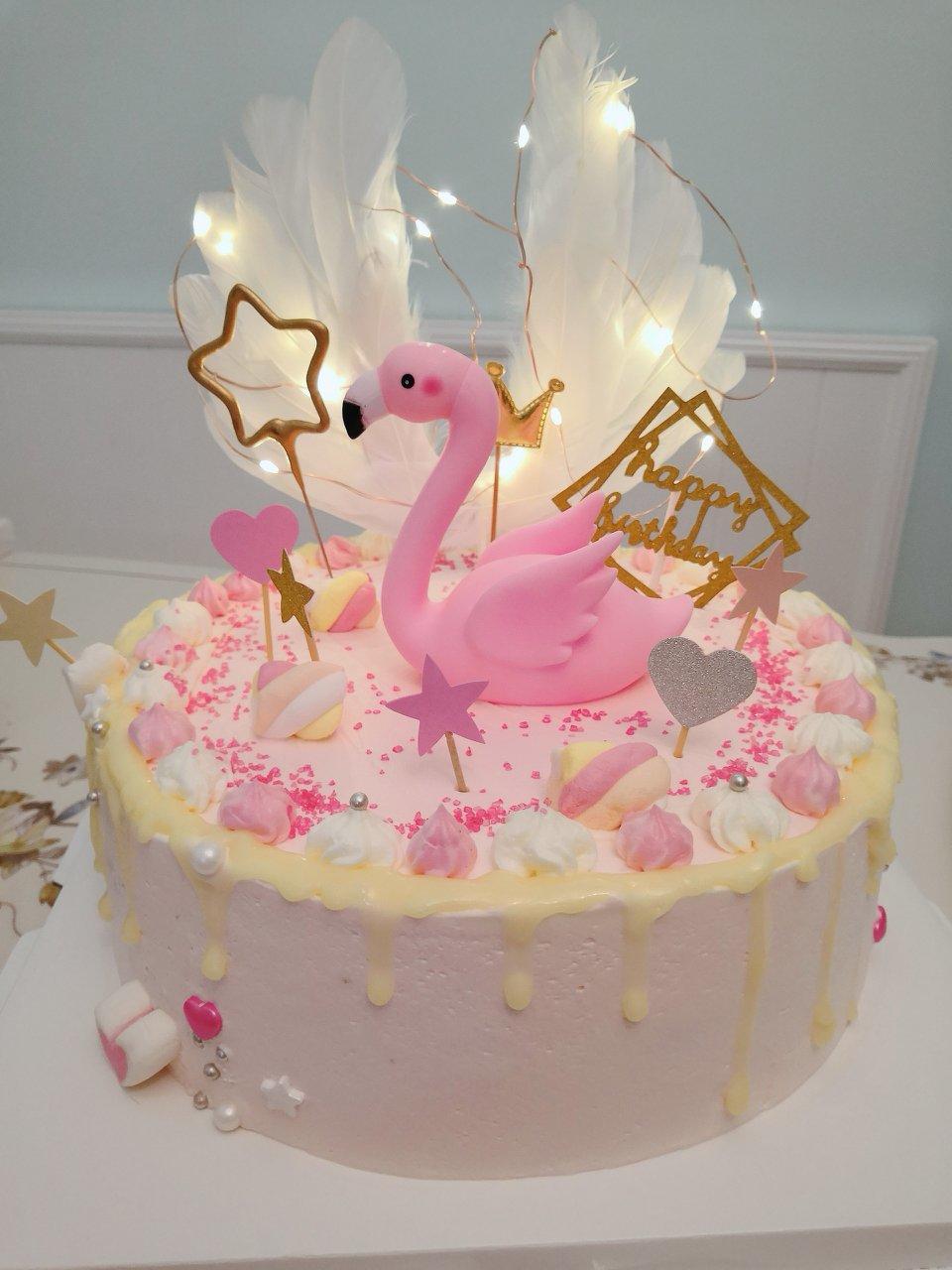 菡薇薇笑做的气球蛋糕 火烈鸟蛋糕 火烈鸟梦幻气球蛋糕