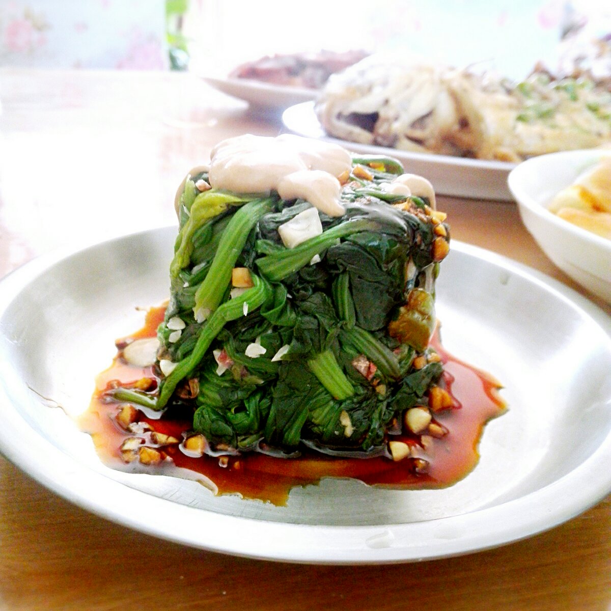 麻酱拌花生菠菜