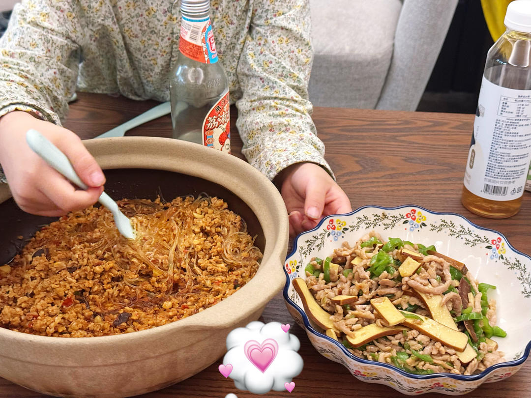 肉末粉丝煲（蚂蚁上树，干捞粉丝煲）