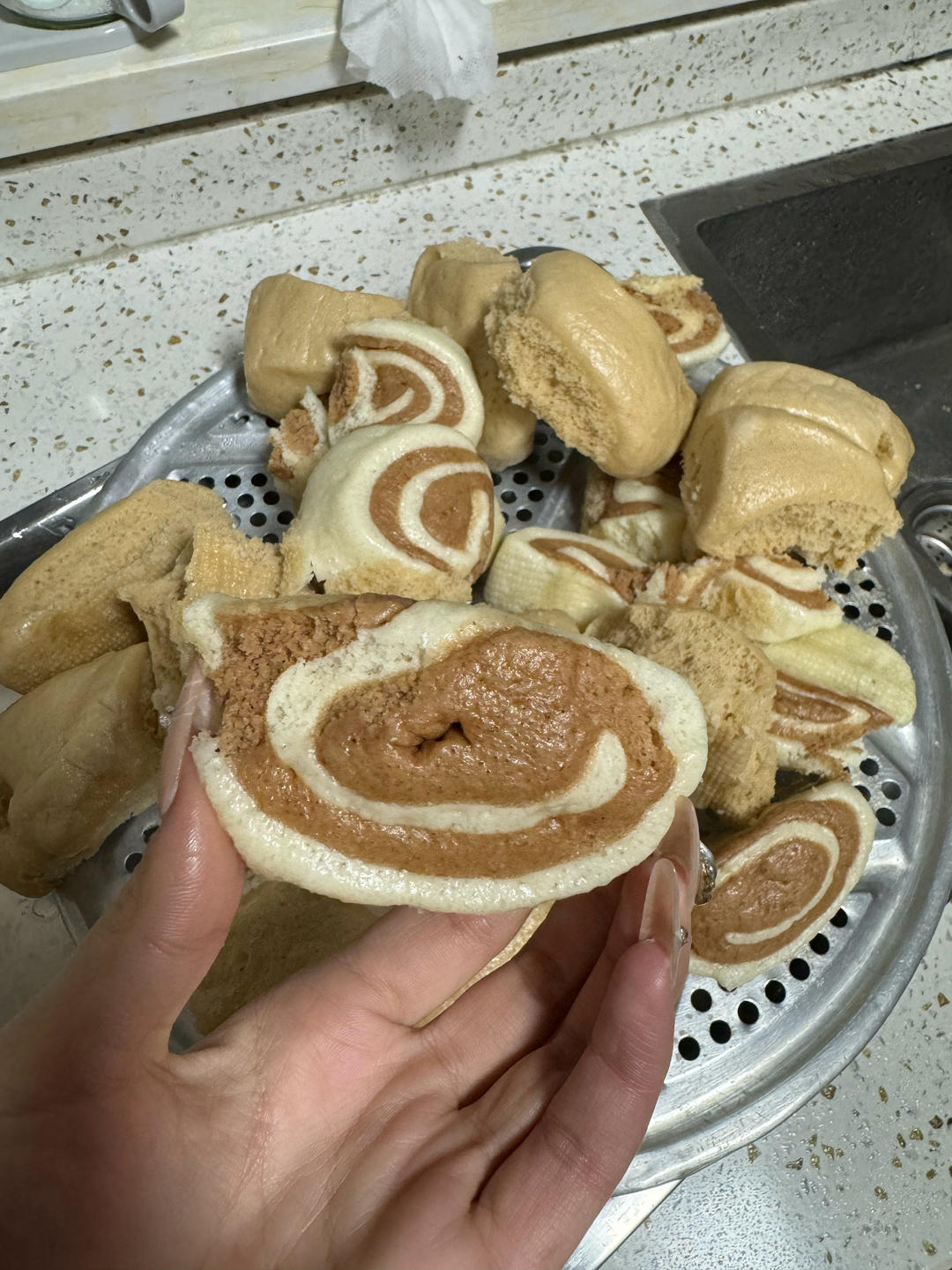 豆沙双色馒头