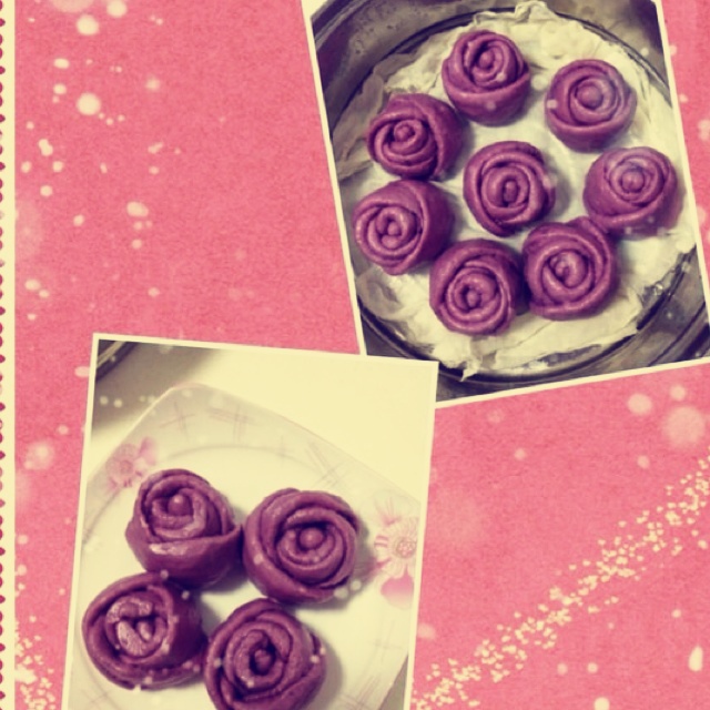 紫薯玫瑰馒头