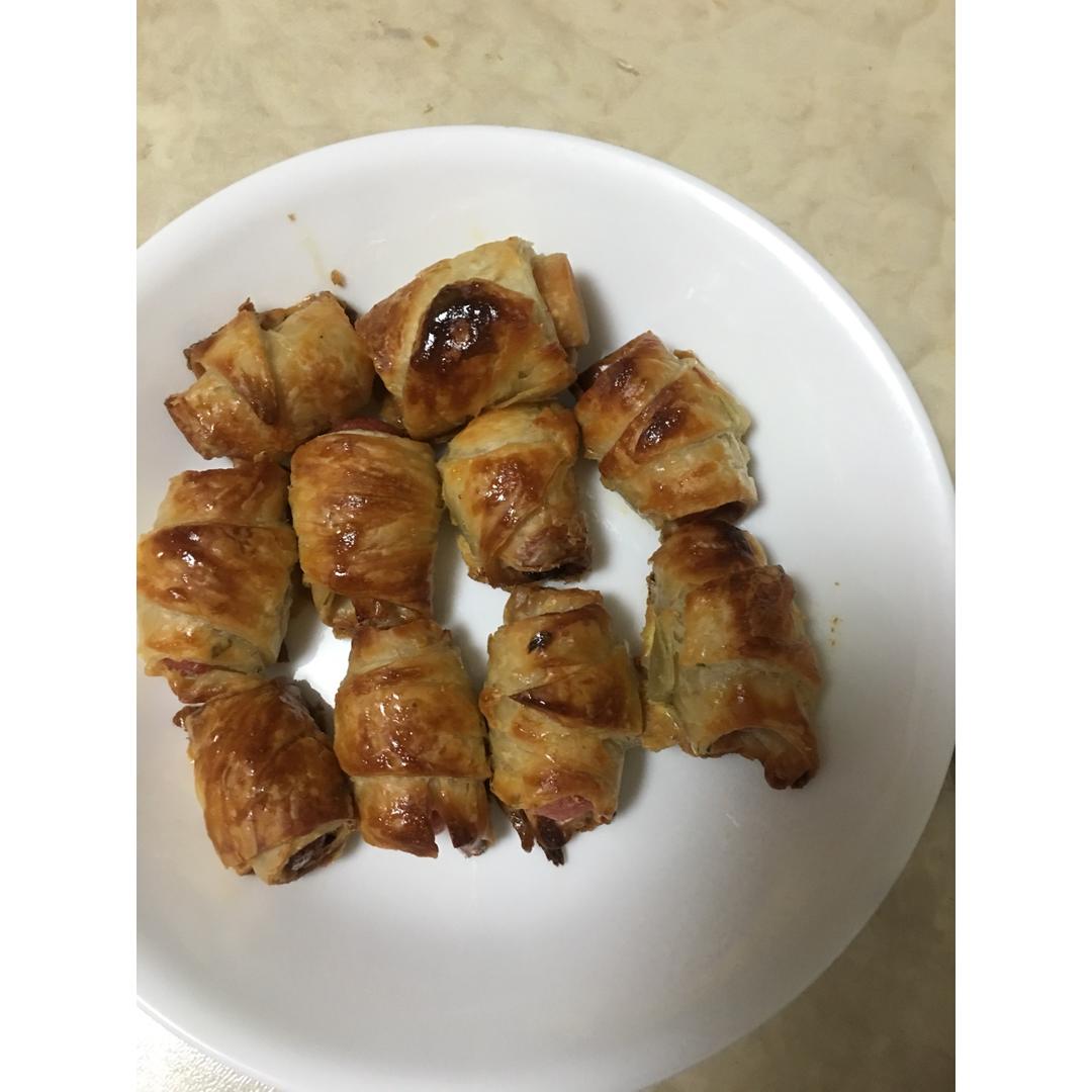 手抓饼裹香肠-烤箱版