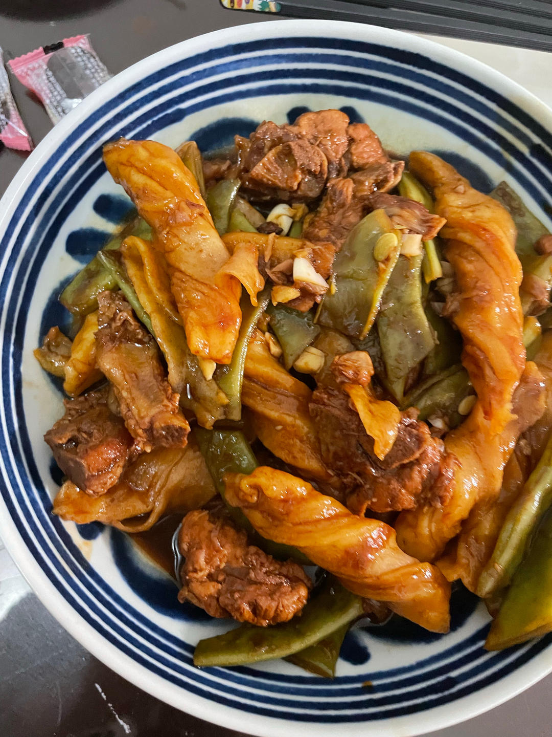排骨扁豆粘卷子