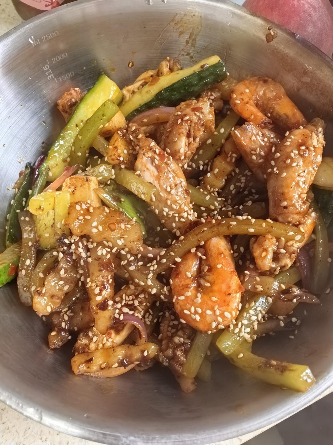 干锅鸡翅香辣虾🍤