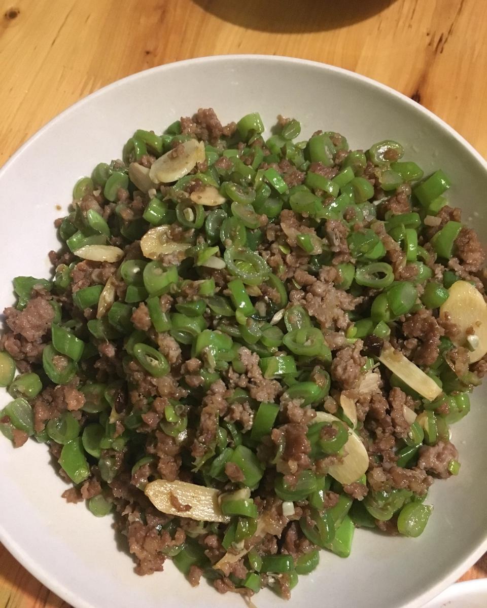 肉沫豆角下饭菜