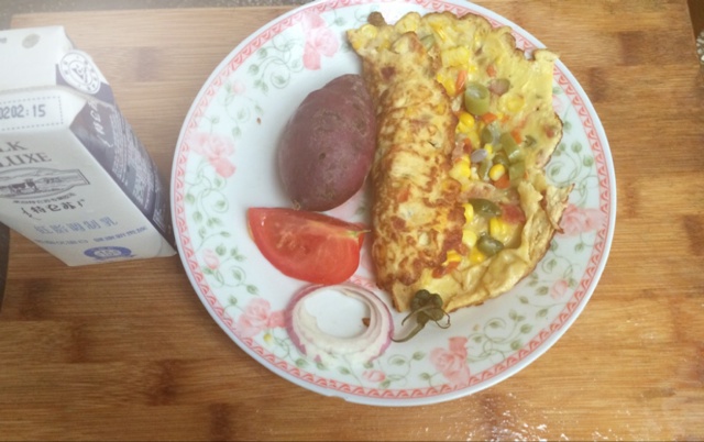 #爱自己，好好吃早餐# 十分钟搞定【芝士蔬菜鸡蛋饼】