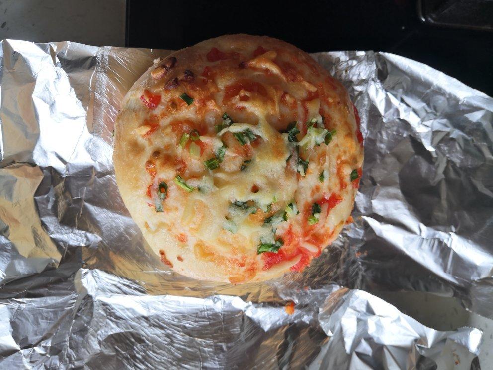 超松软的一发芝士香葱火腿沙拉面包|柔软拉丝|新手友好