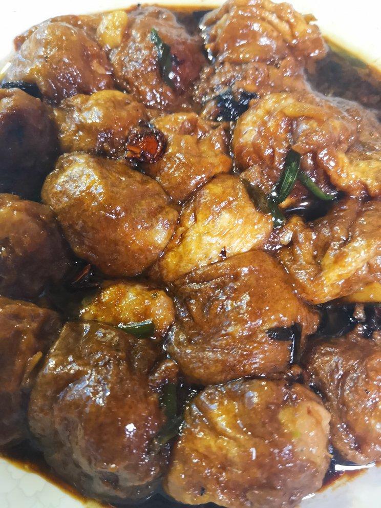 红烧油面筋塞肉