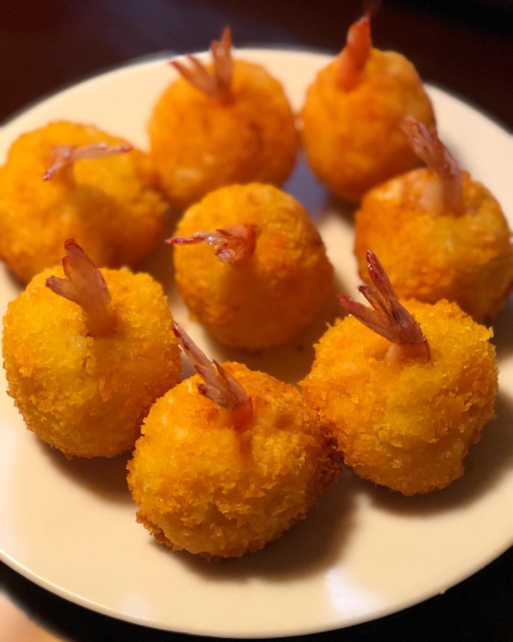 黄金土豆泥虾球