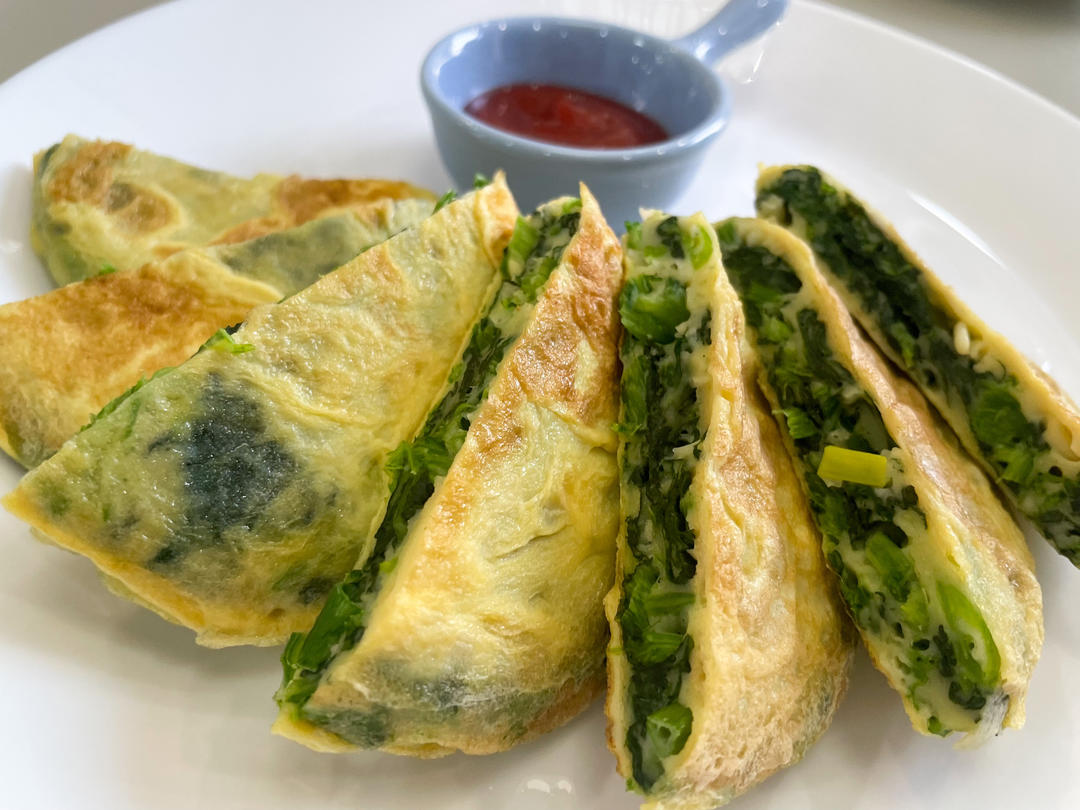 菠菜鸡蛋饼