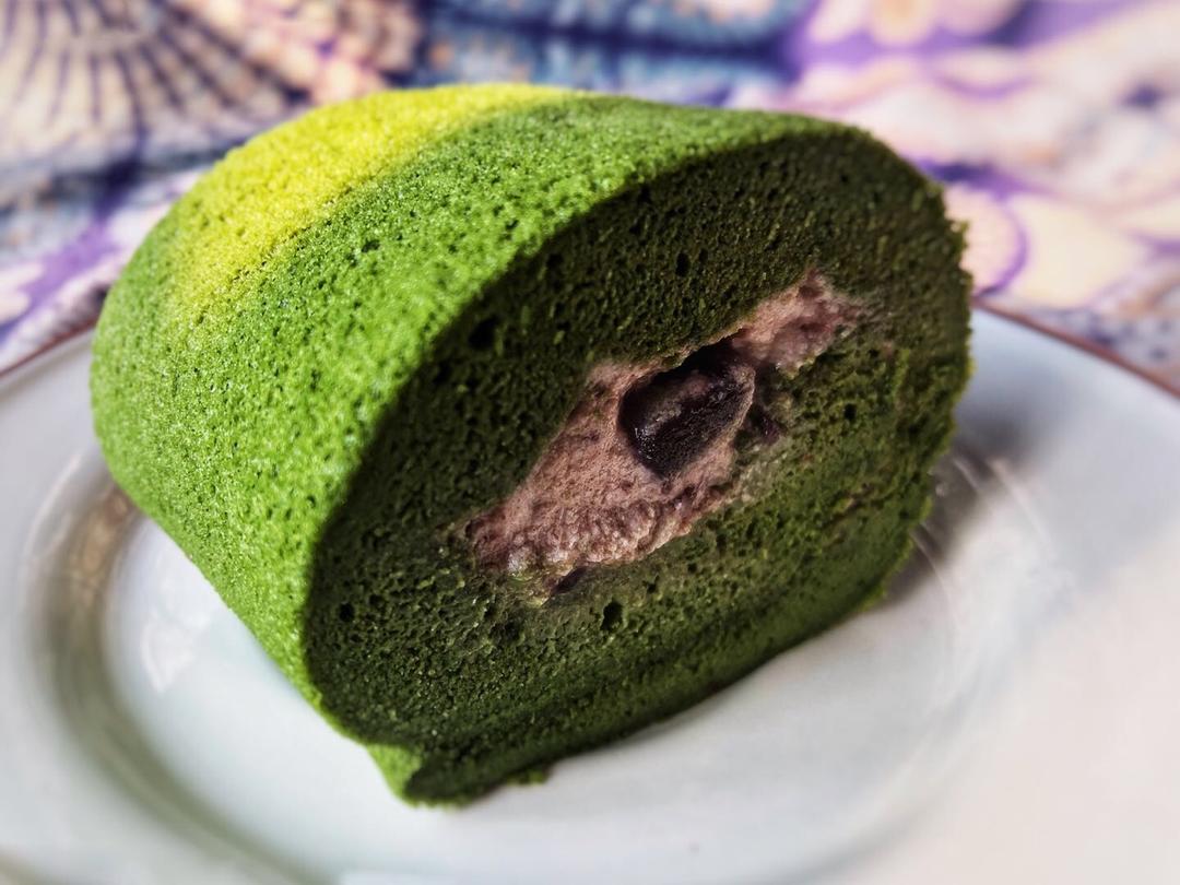 抹茶蜜豆蛋糕卷