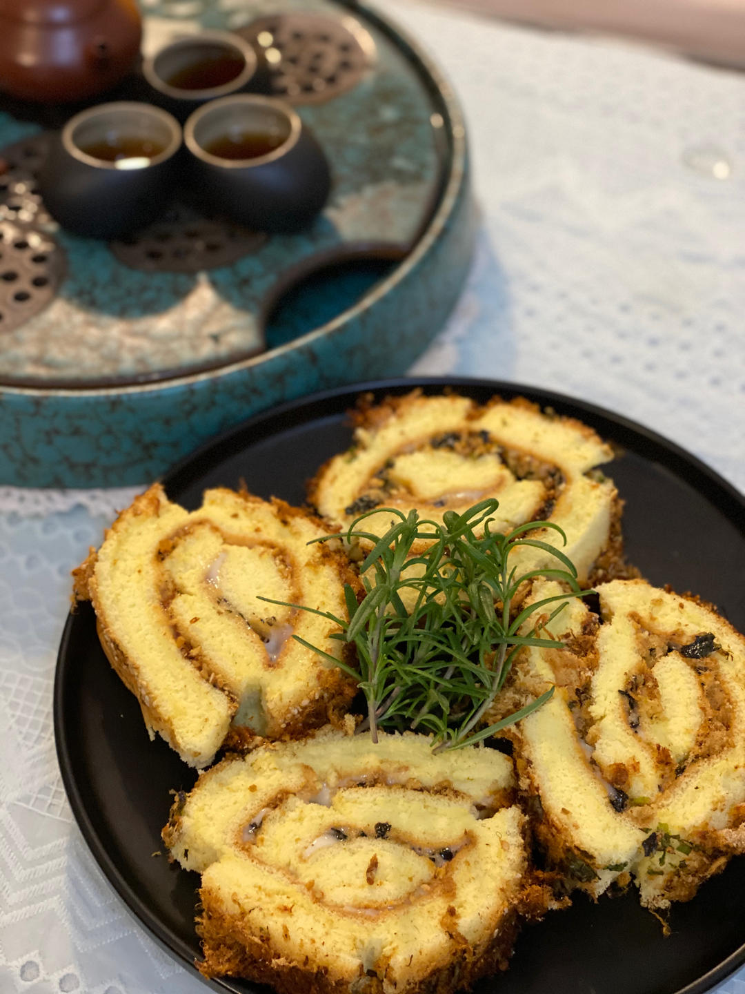 香葱海苔肉松芝麻蛋糕卷