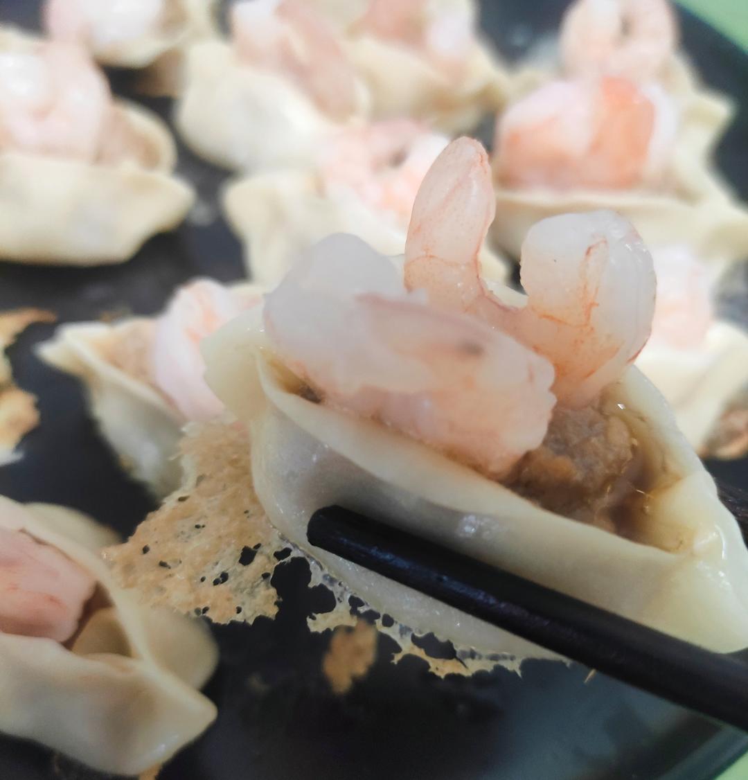虾仁开口笑煎饺