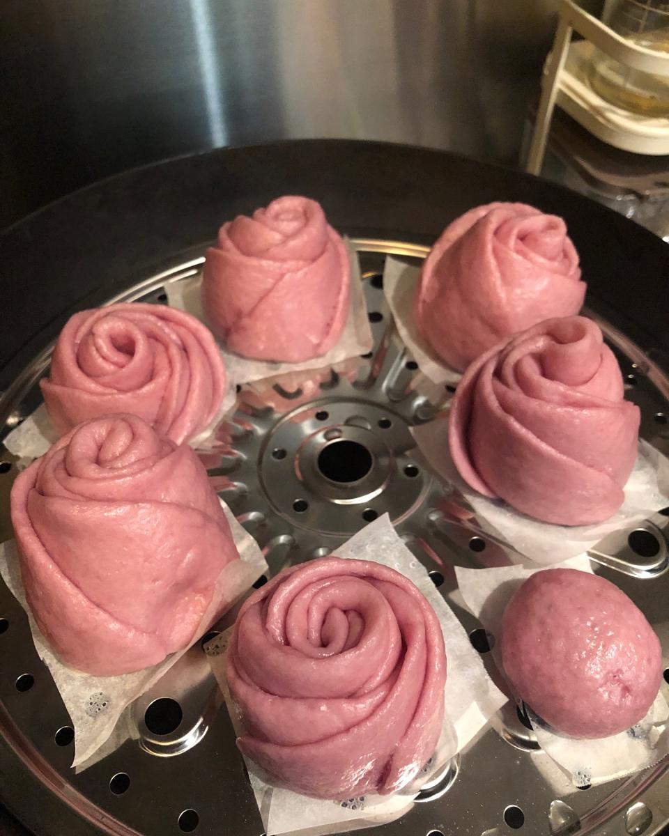 紫薯玫瑰花馒头