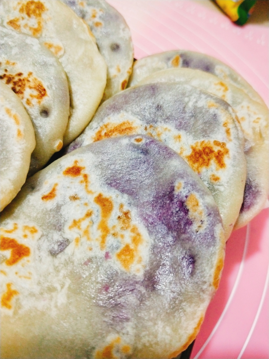 超好吃的烫面紫薯饼饼