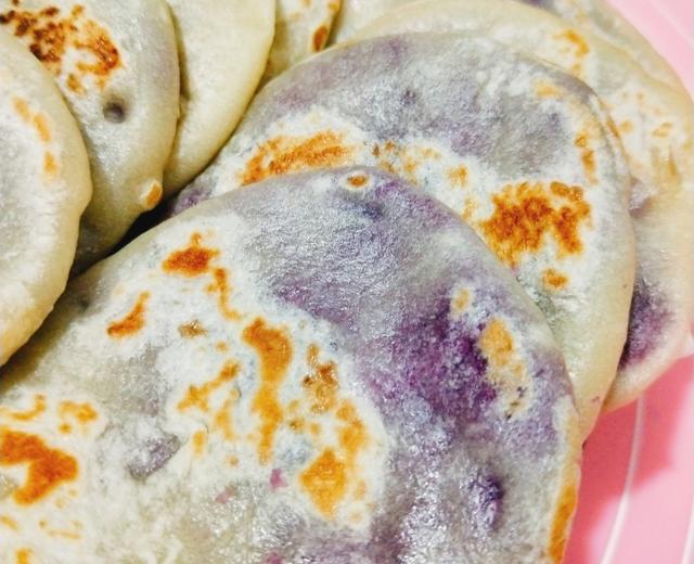 超好吃的烫面紫薯饼饼
