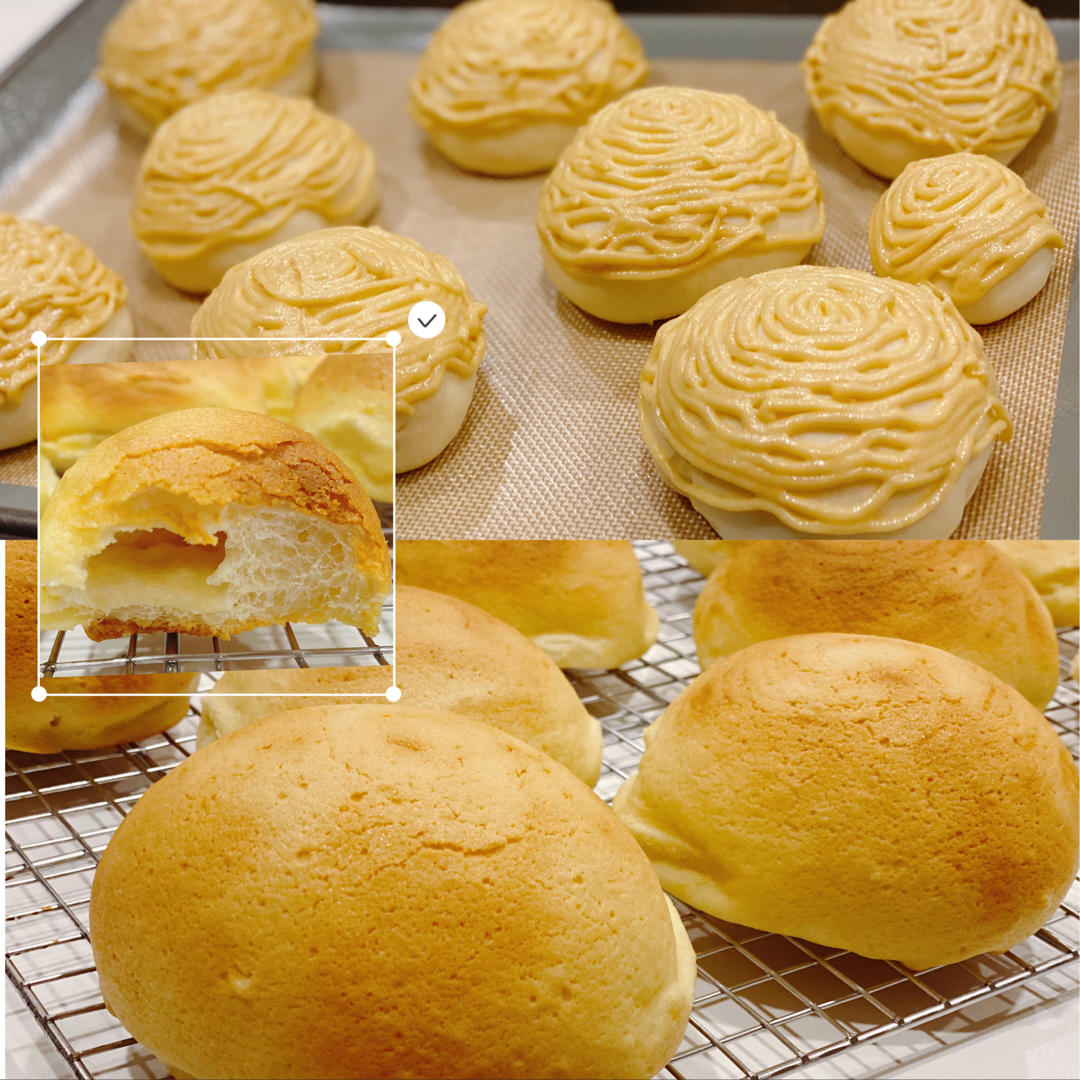 foodiejing做的复刻帕帕罗蒂超柔软墨西哥咖啡酥皮面包咸香咖啡香