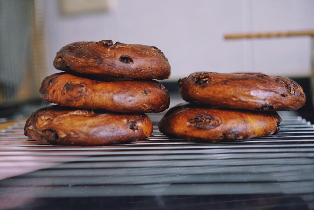 天然酵母巧克力核桃贝果