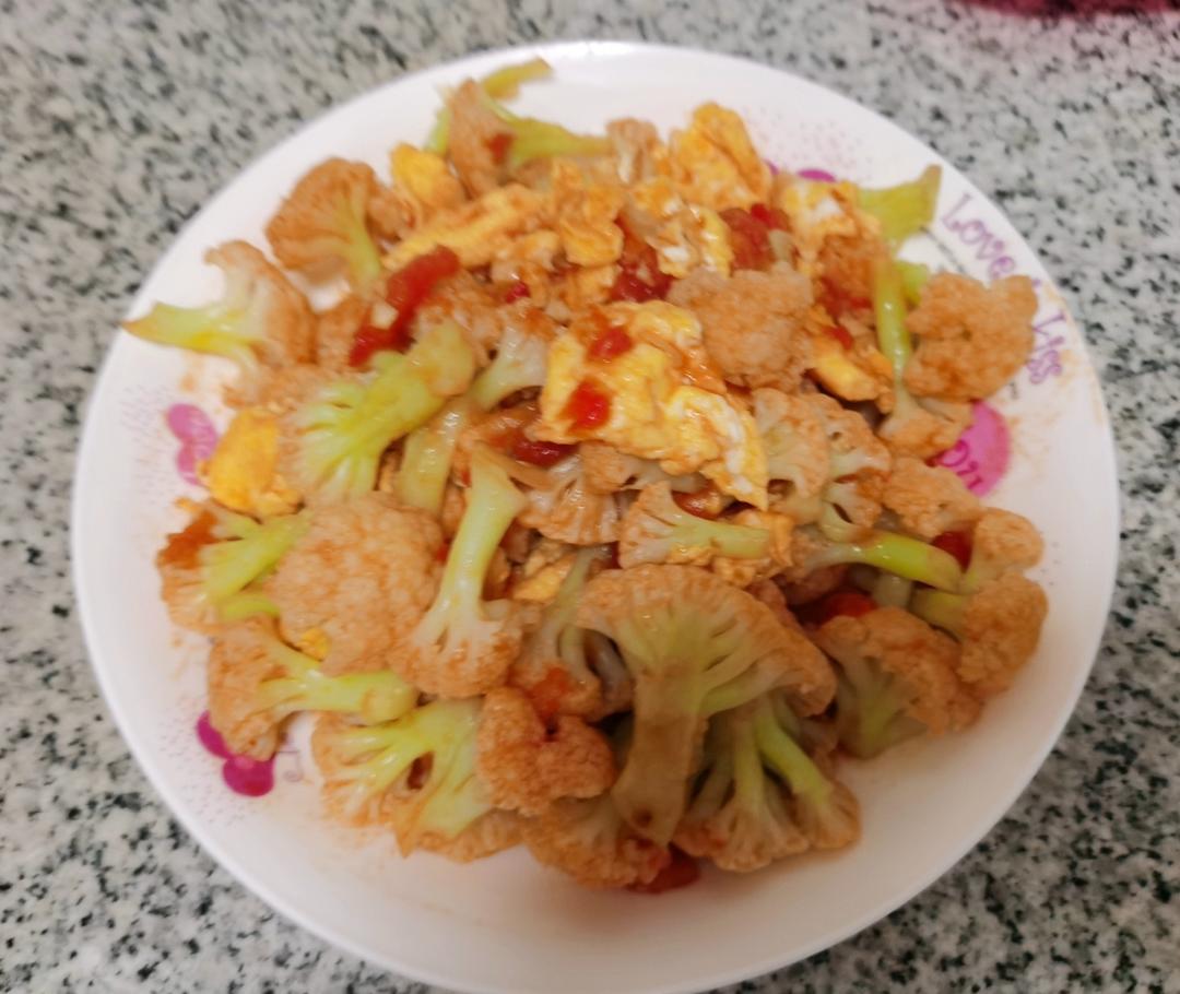 有机花菜炒西红柿