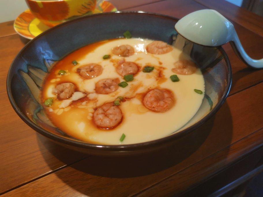 虾仁豆腐蒸水蛋