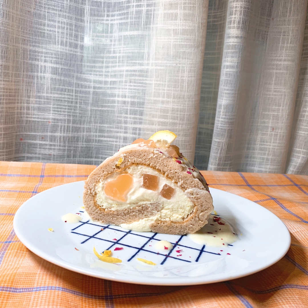 白桃乌龙（蜜桃乌龙）蛋糕卷
