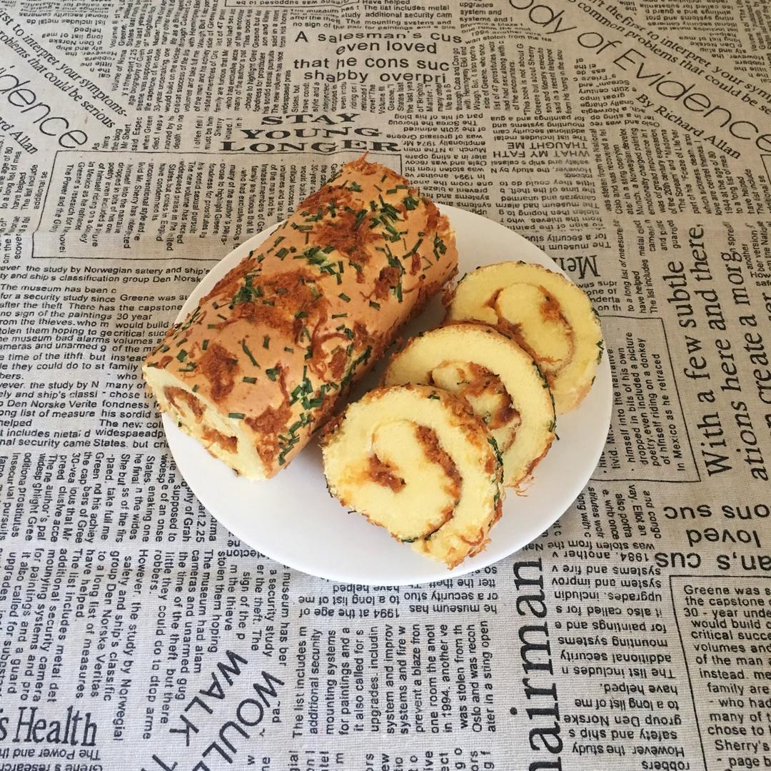 香葱肉松肥蛋糕卷～