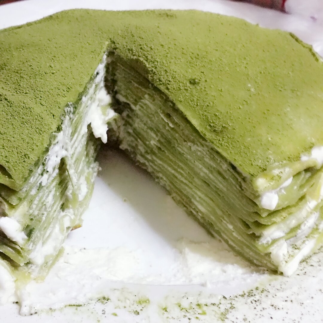 美味的煎蛋糕—抹茶千层蛋糕