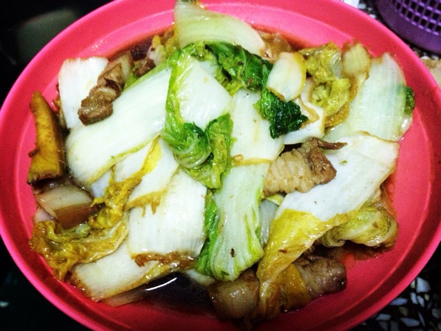 腊肉炒娃娃菜