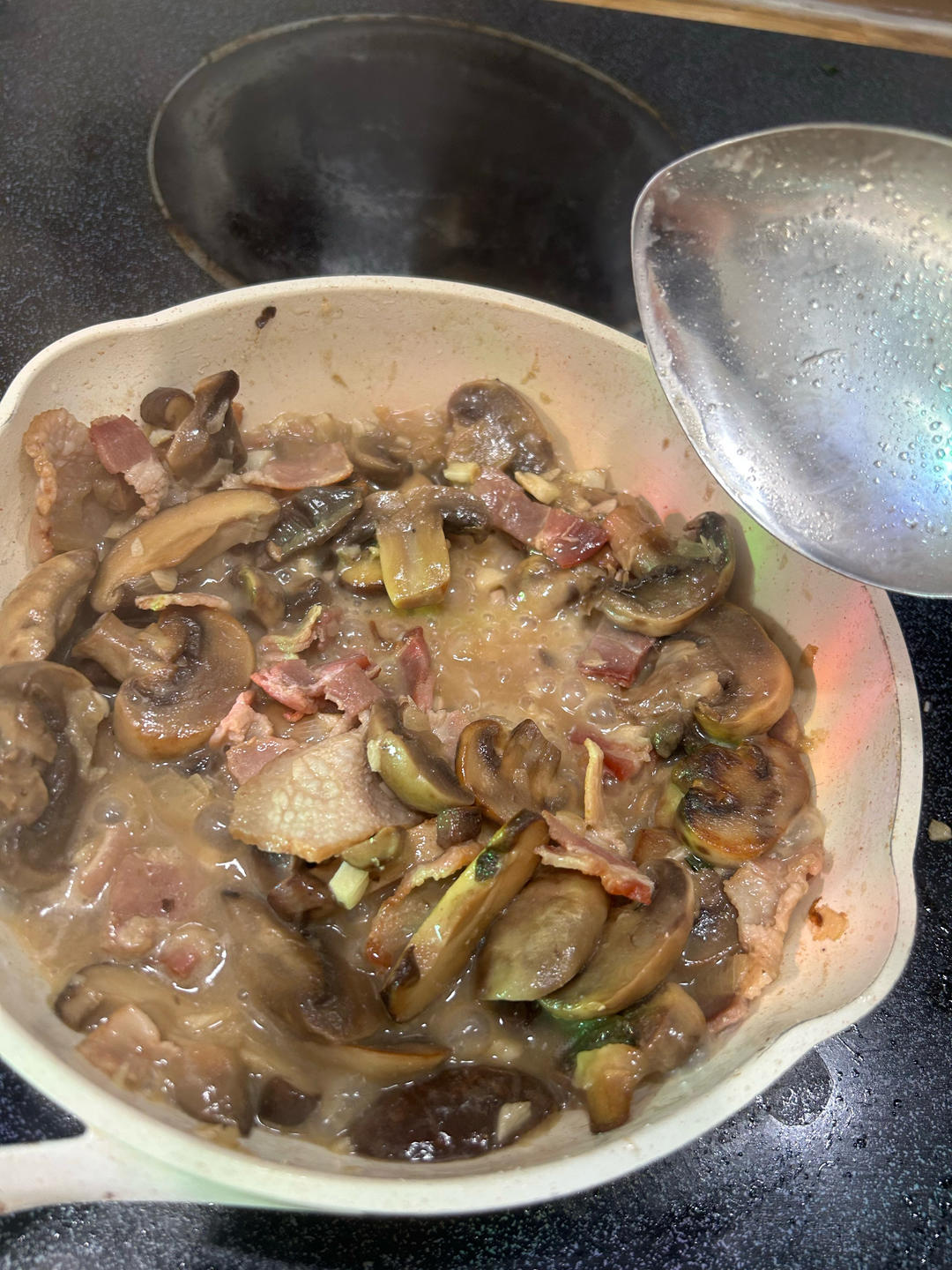 低卡伪白酱奶油培根蘑菇意大利面｜#Healthymeals# 减脂必撸02