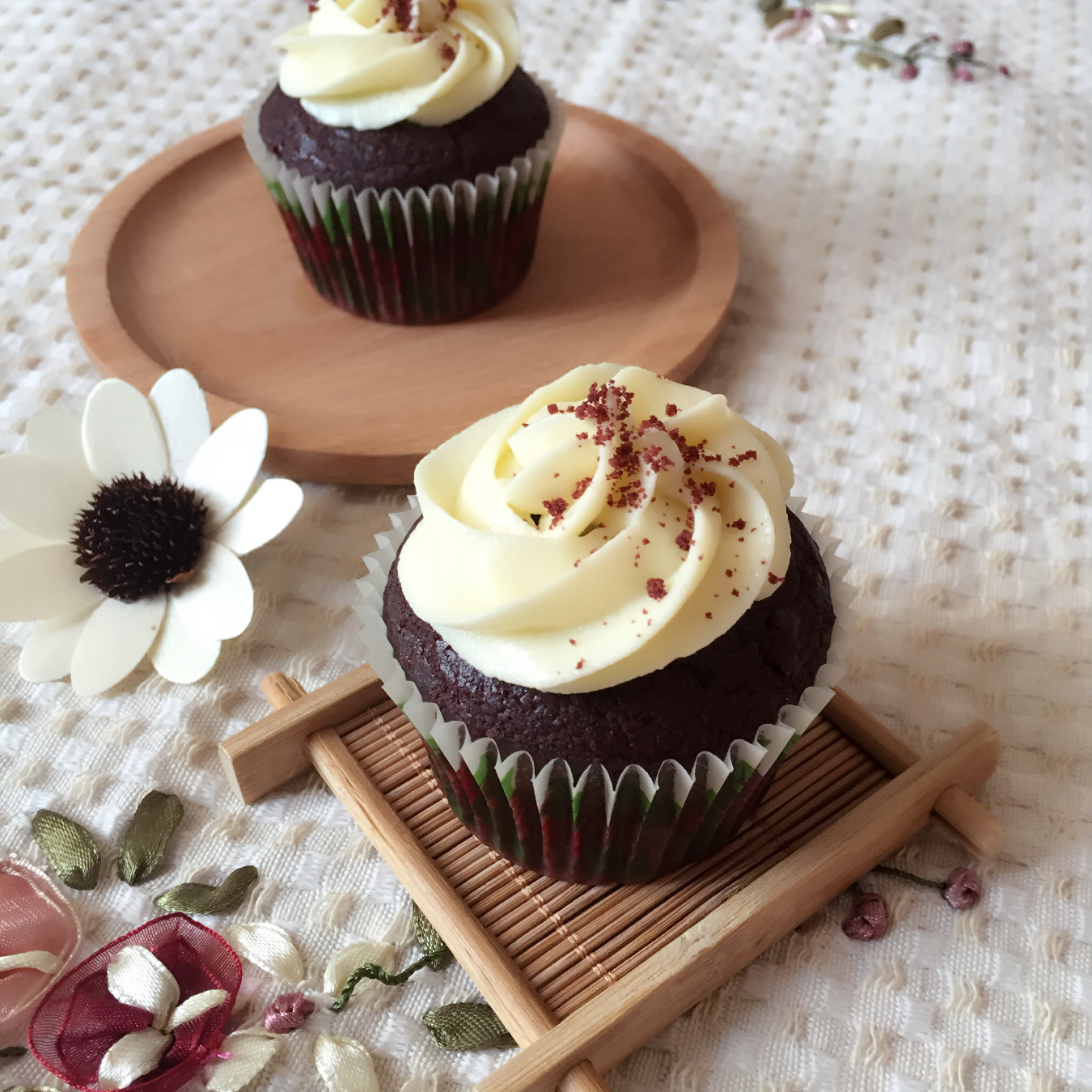 传统红丝绒杯子蛋糕（极软无泡打粉）Red velvet cupcake