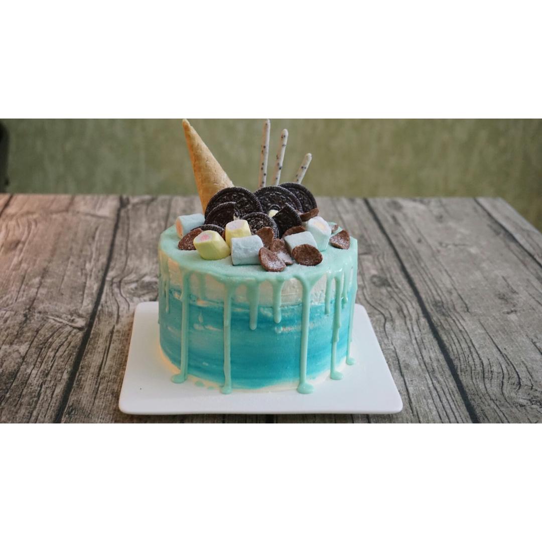 奶油淋面棋格蛋糕