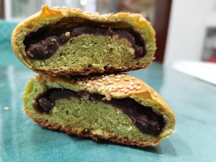 抹茶(青汁）红豆饼
