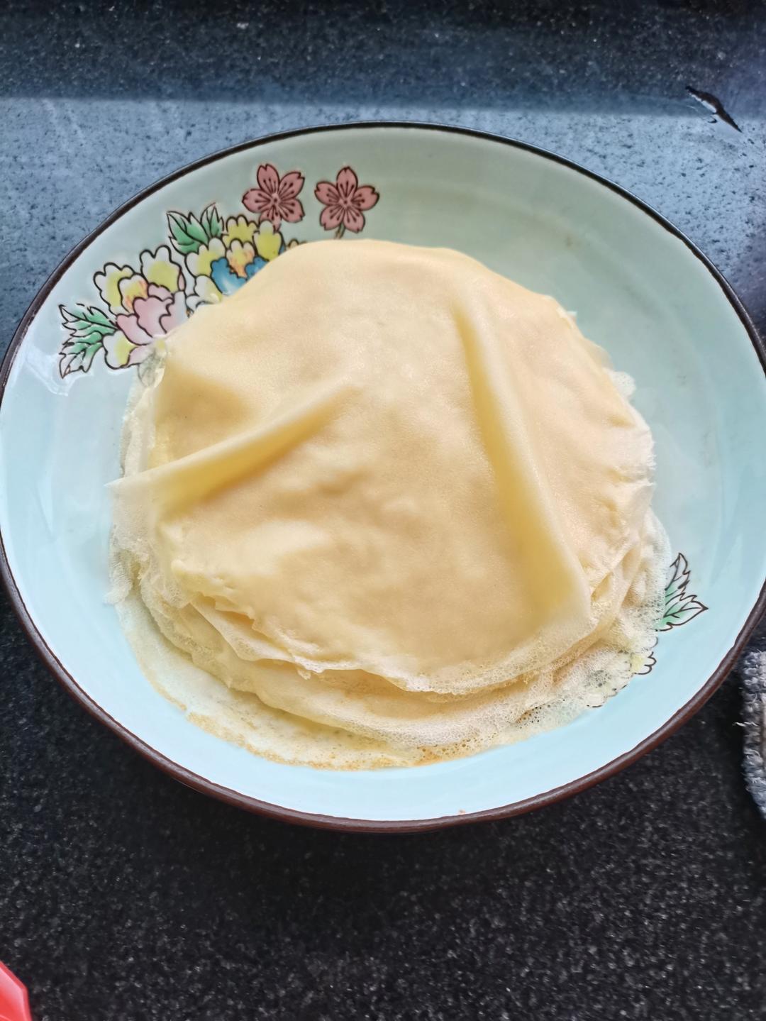超薄的榴莲千层