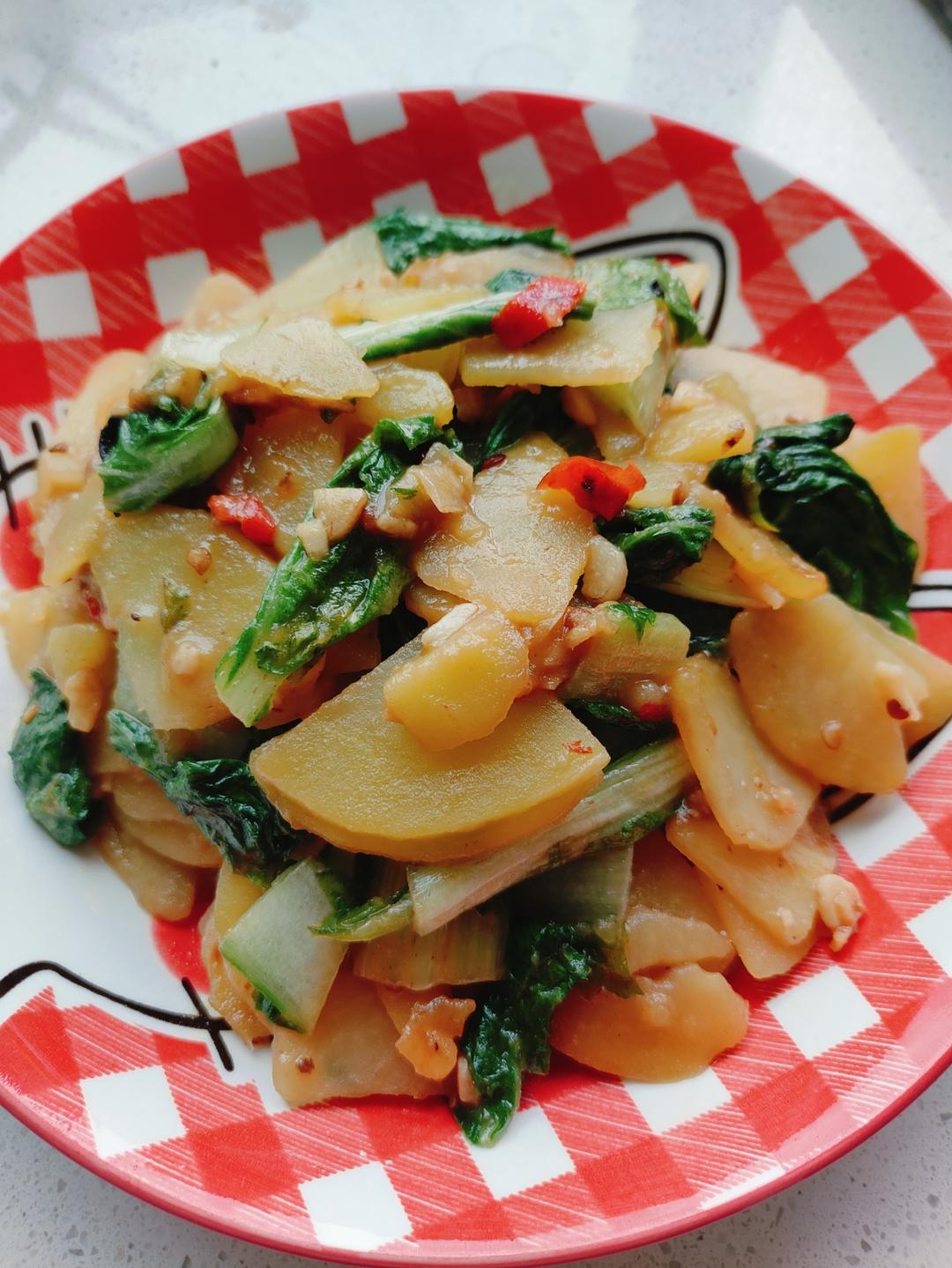 小白菜炒土豆