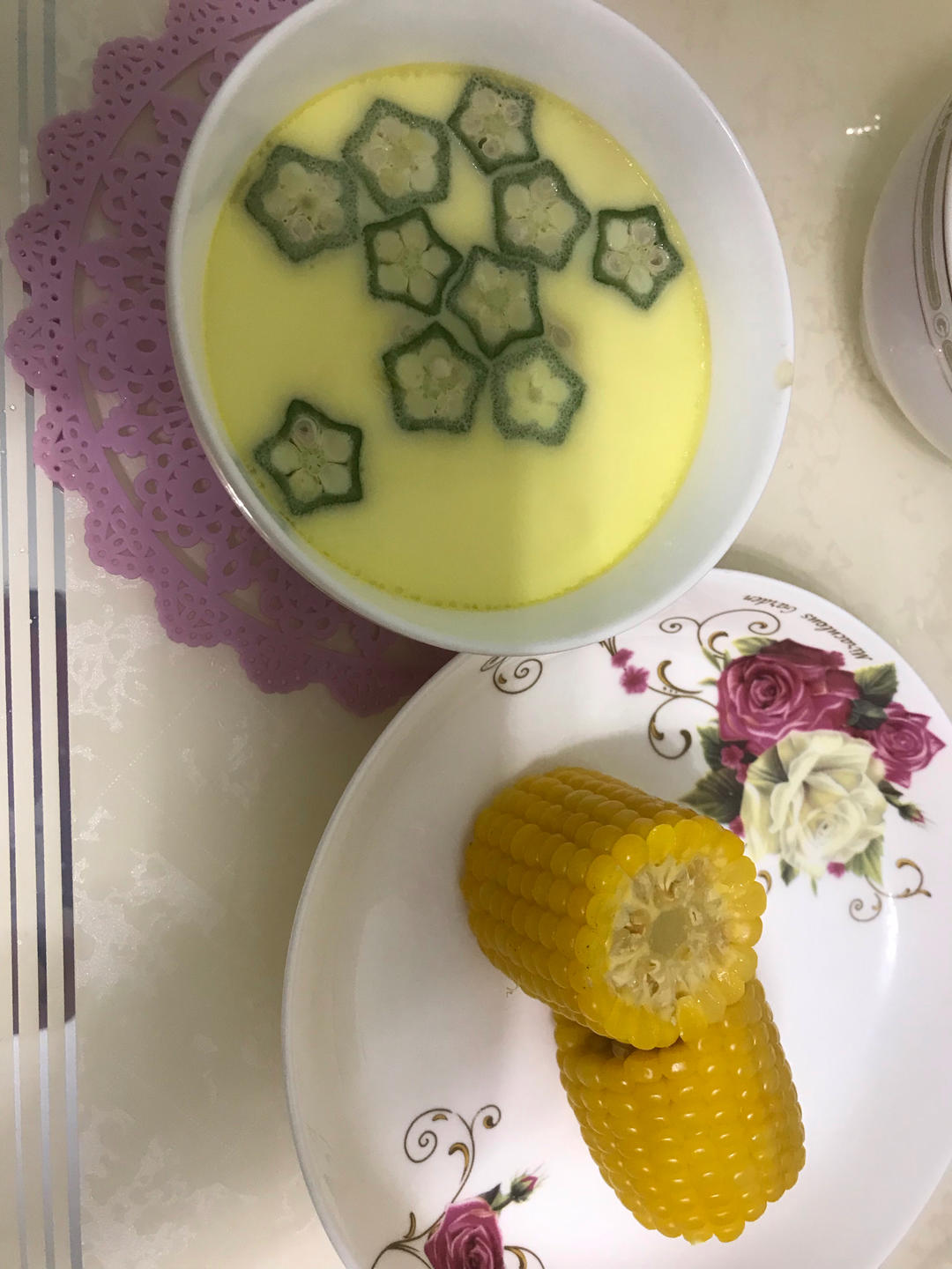 秋葵鸡蛋羹