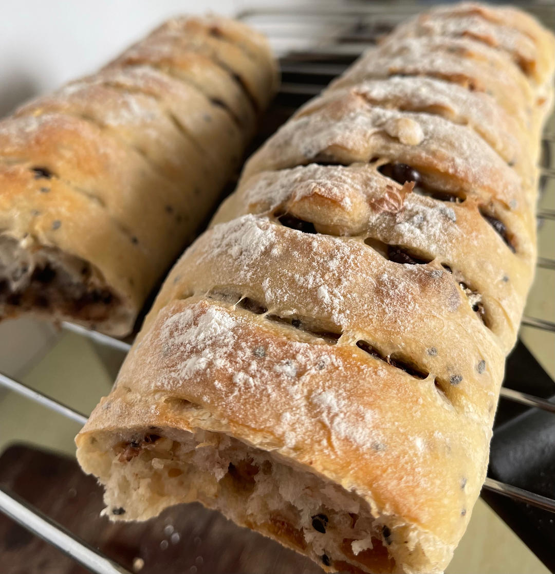 无油 无糖
免揉！全麦坚果欧包、吐司（葡萄干、燕麦、黑芝麻、南瓜籽）