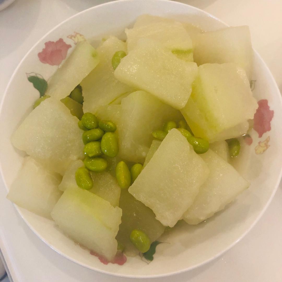 冬瓜炒毛豆肉